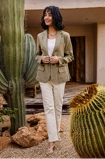 Women wearing premium pure linen trousers