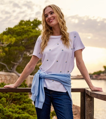 Women wearing Poloshirt mit langen Ärmeln 