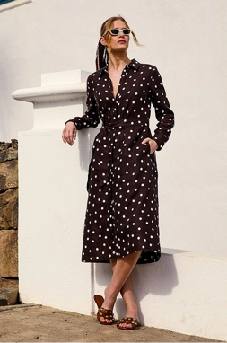 Premium Reinleinen-Midikleid